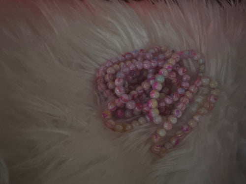 Pastel-colored beaded bracelets